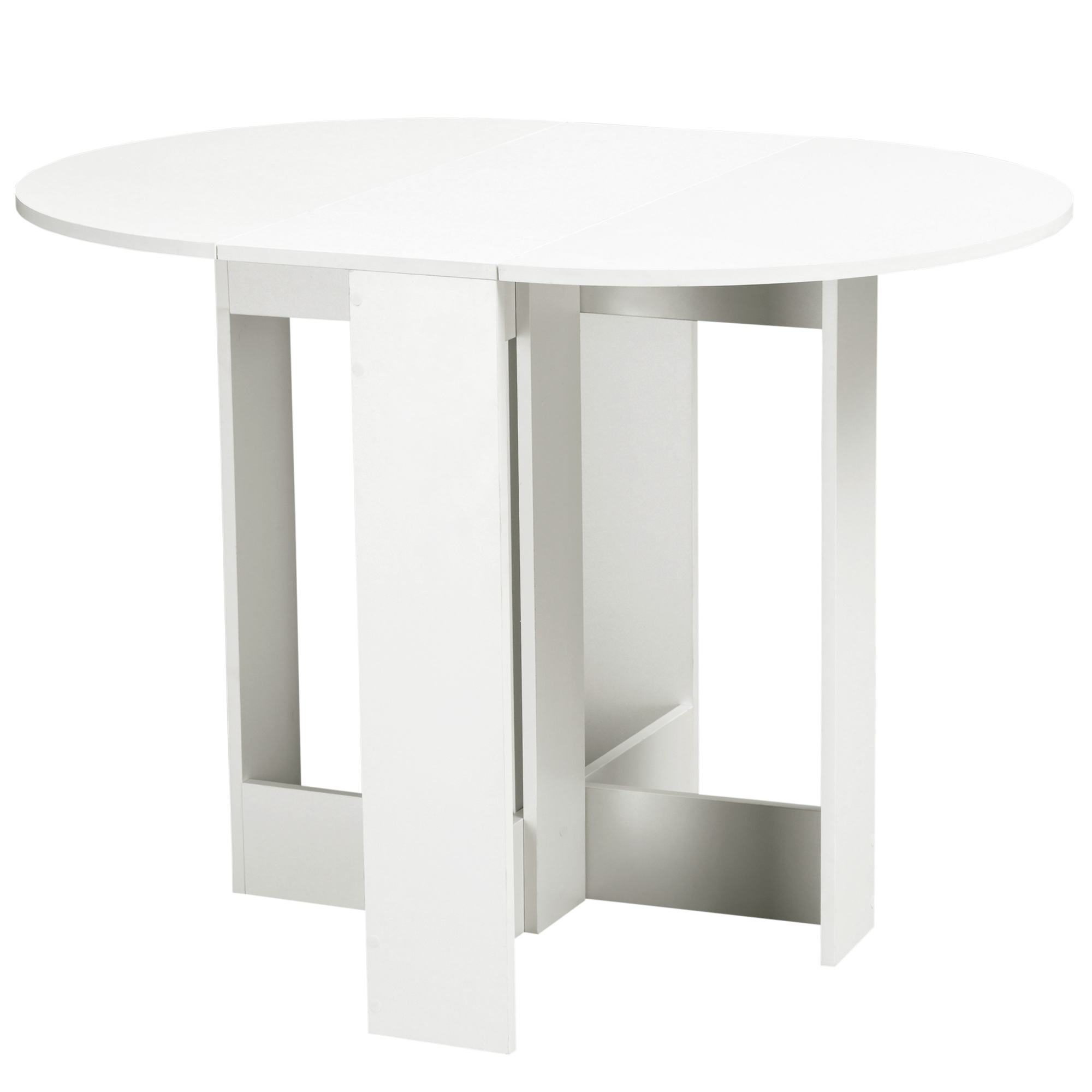 HOMCOM Mesa de Comedor Plegable con 2 Alas Abatibles Mesa Auxiliar de Madera para Cocina Salón 104x76x73,7 cm