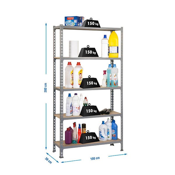 Estantería SIMONRACK SIMONRACK SimonrackMaderclick plus 5/300 gris/madera