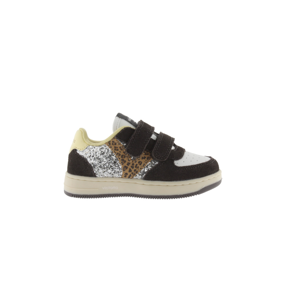 Victoria Tiempo Zapatillas de glitter con piezas de serraje y tiras adherentes 1124126