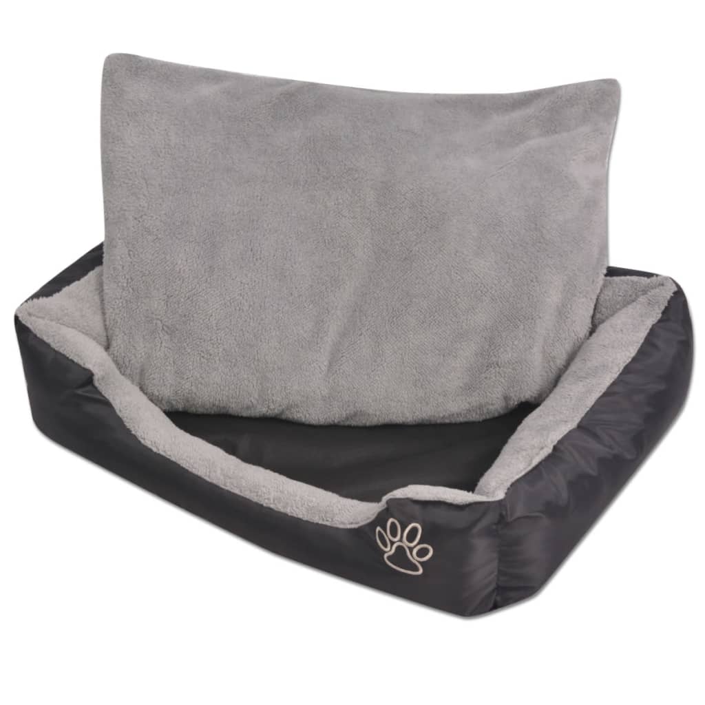 vidaXL Cama para Perro con Cojín Acolchado XXL Tela Oxford Pelo Sintético Color Gris,  Negro, y mas
