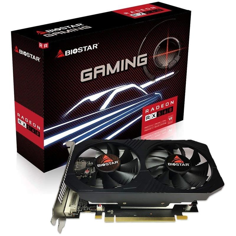 Vga biostar rx560-4gb gddr5, pcie, display port hdmi dvi watch 1275 mhz cuda 1024 radon freesync 128bits