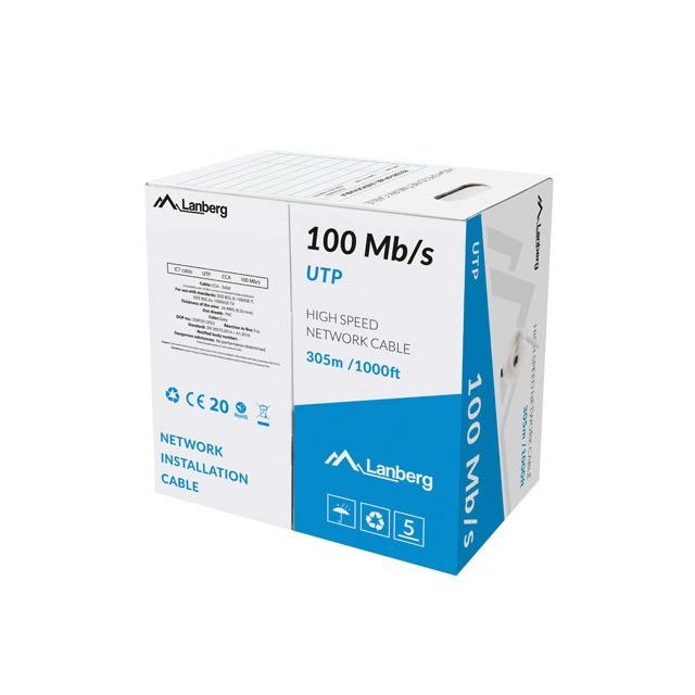 Lanberg - LCU5-10CC-0305-S cable de red Gris 305 m U/UTP (UTP) LCU5-10CC-0305-S