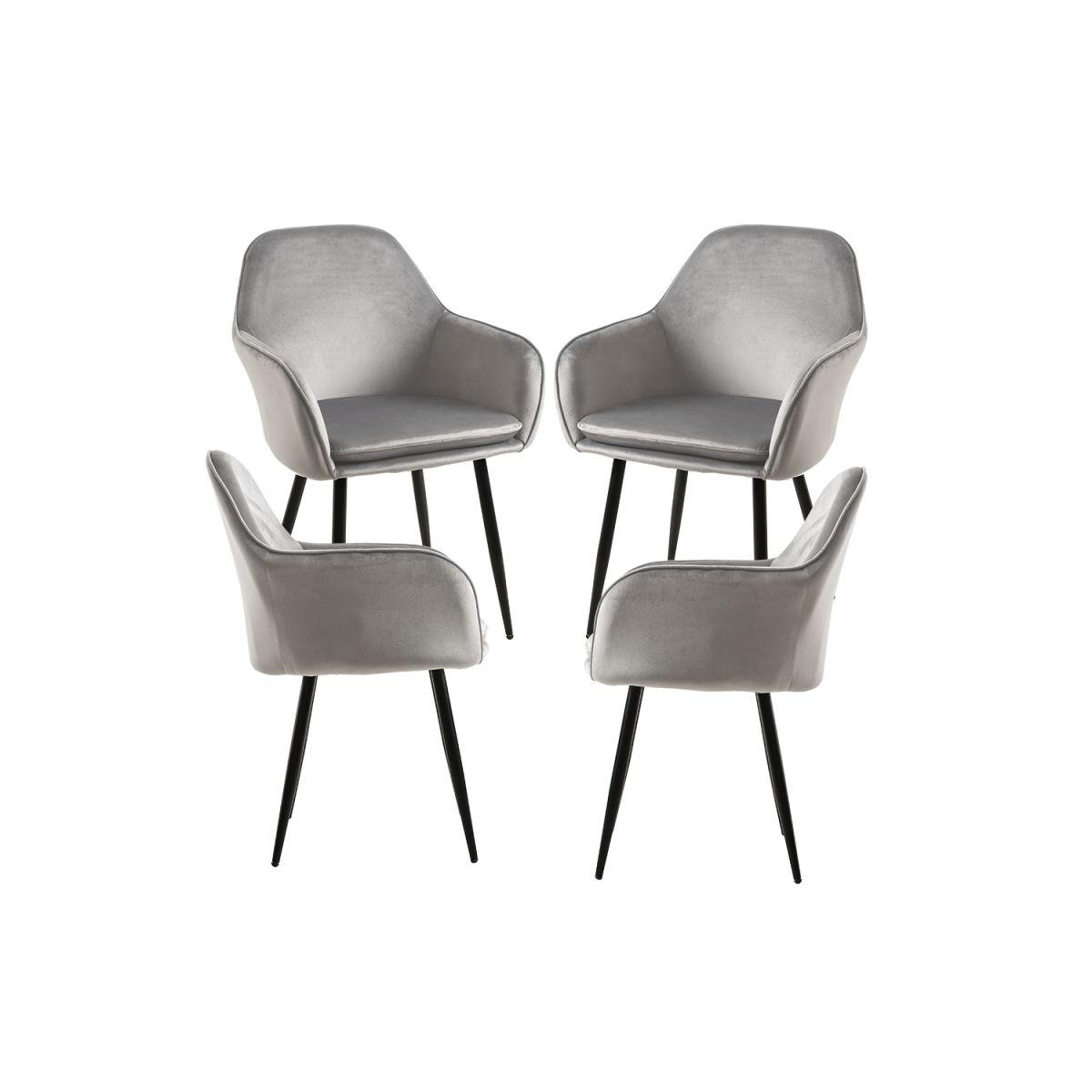Regalos Miguel - Packs Sillas Comedor - Pack 4 Sillas Chic Black - Gris claro