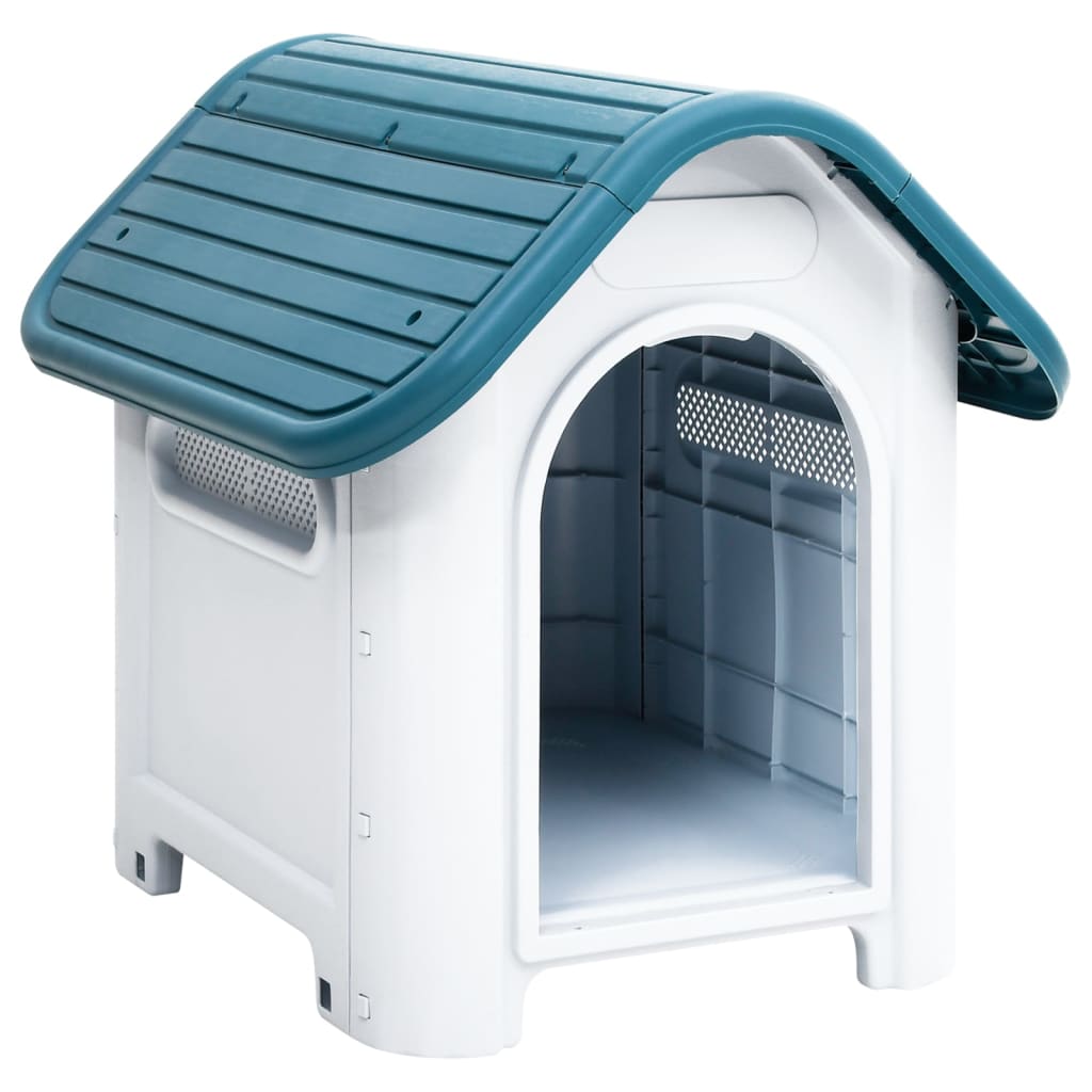 vidaXL Caseta para Perros Polipropileno Perrera Jaula Cobertizo Mascotas Color Azul,  Gris, y mas