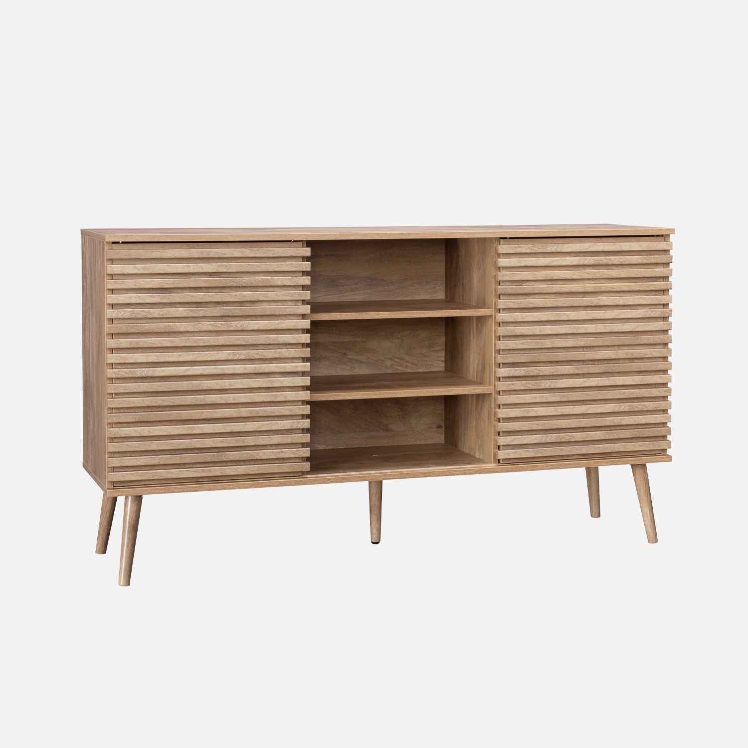 sweeek - Aparador escandinavo de madera con 2 puertas, 140cm , Madere , 140x39x79