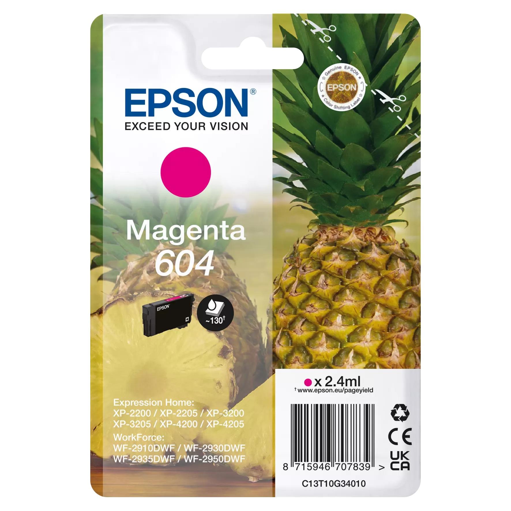 Cartuchos de tinta original Epson 604 (capacidad segun seleccion L-XL) Claria Home Ink Piña Series