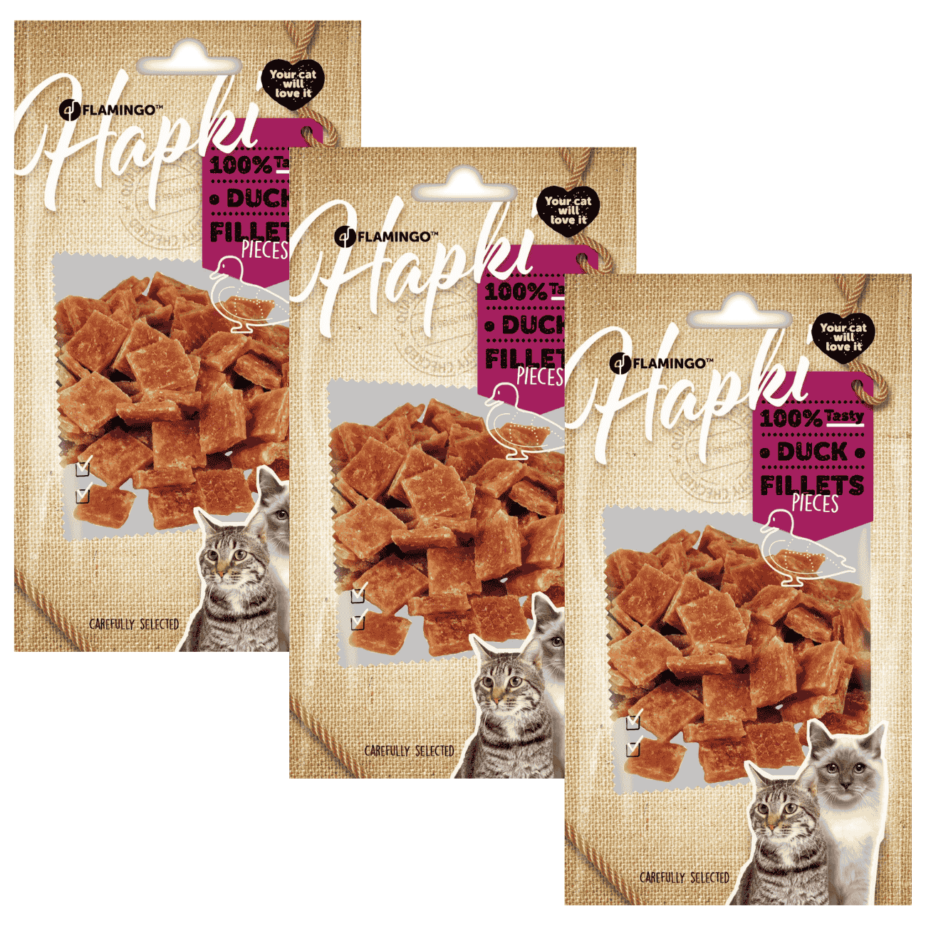 Flamingo Golosina Gatos | Bocaditos de Pato Premium | Alto en Proteínas 50g