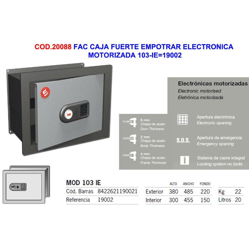 Fac caja fuerte empotrar electronica motorizada 103-ie 19002