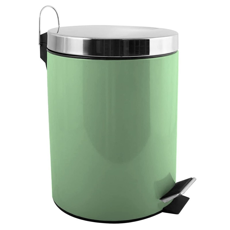 TIENDA EURASIA - Papelera de Baño con Pedal, 3L, Cubo Extraible, Acero Inoxidable, ø17x25 cm