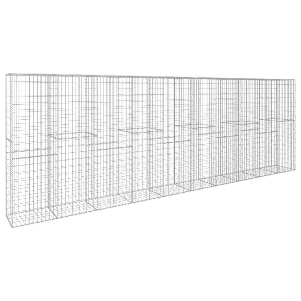 Vidaxl Muro de Gaviones con Cubierta Acero Galvanizado 600x50x200 Cm para Plantas y Animales