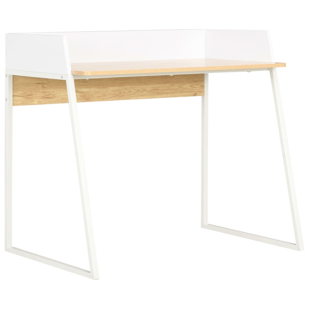 vidaXL Escritorio 90x60x88 cm en color Blanco/Blanco y marrón/Negro y marrón | estructura resistente ideal para salón dormitorio o estudio