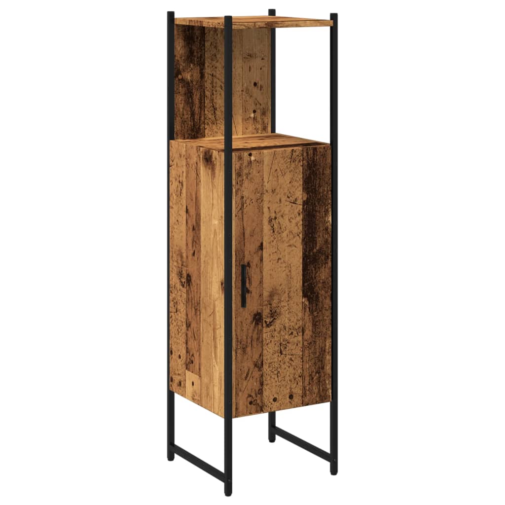vidaXL Armario de baño madera ingeniería 33x33x120,5 cm en color Roble Sonoma/Gris sonoma/Madera antigua y más | almacenamiento funcional diseño moderno para baño dormitorio sala