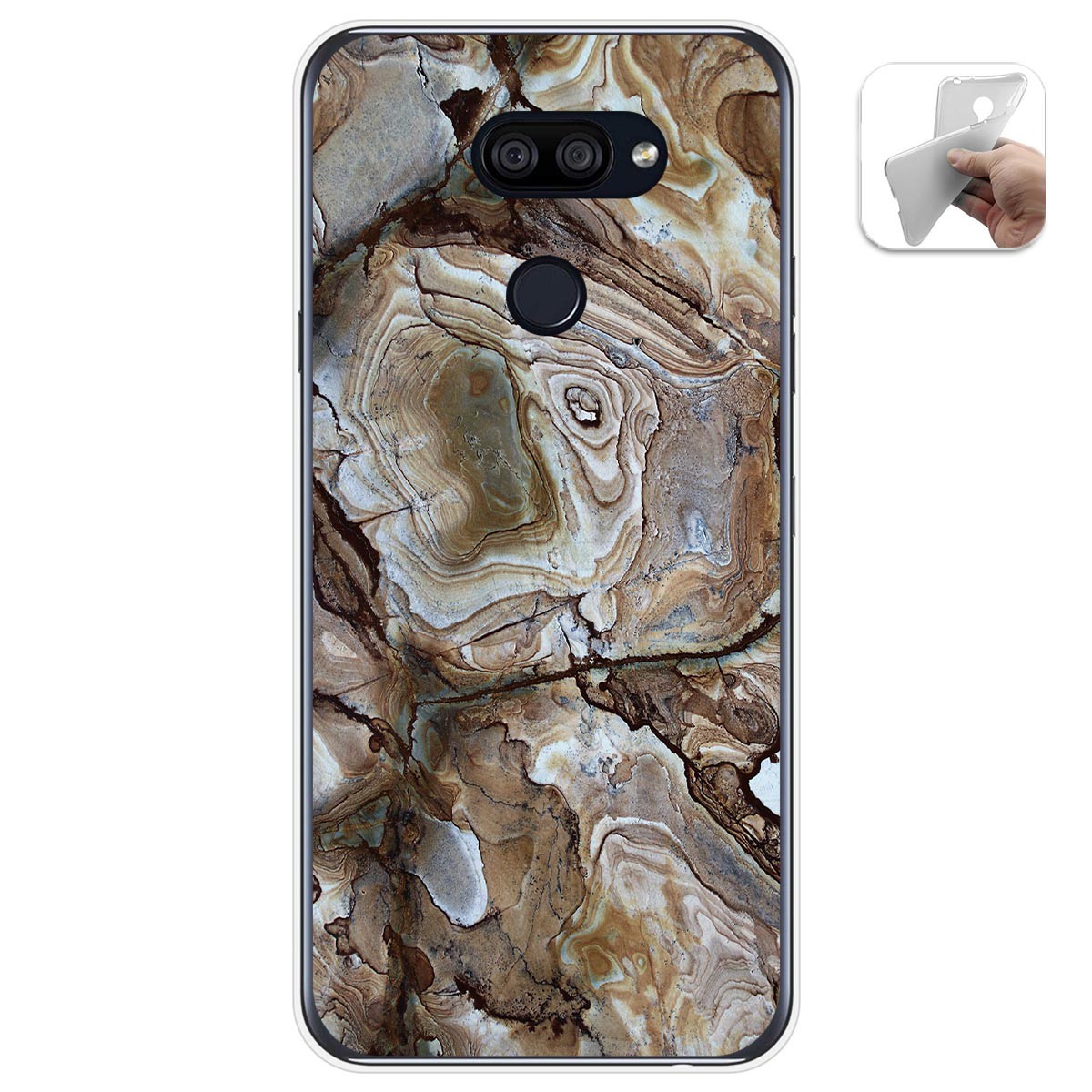 Tumundosmartphone Funda Gel Tpu para Lg K40S diseño Mármol 14 Dibujos