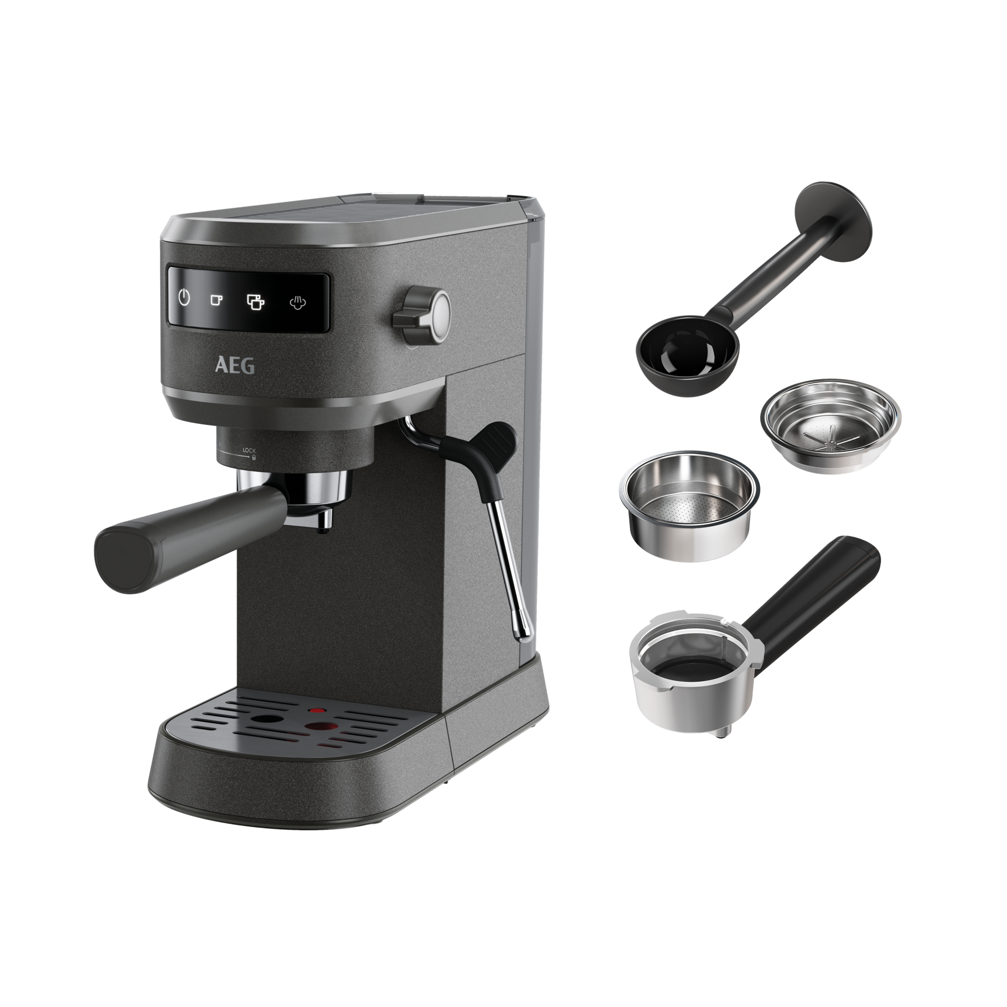 AEG - Maquina de café espresso de 1 litro capacidad y 15 bares de presión - EC6-1-6BST
