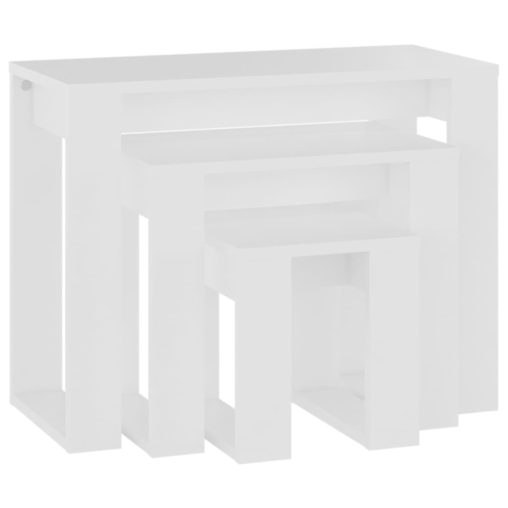 Vidaxl Mesas Apilables de Madera Contrachapada - Blanco, Negro, Roble Sonoma - Mesa de Sofá, Mesa de Entrada, Mueble Recibidor