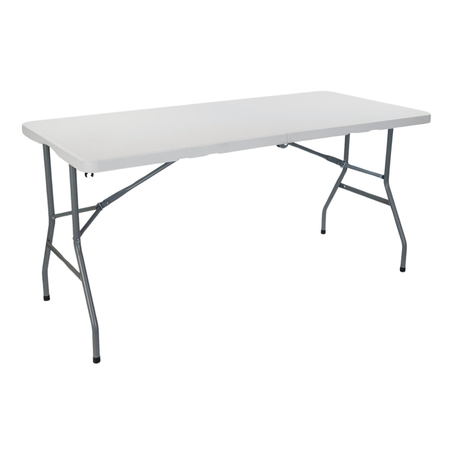 Mesa Catering Plegable Rectangular Portatil Blanca 150 cm | Thinia Home | Mesa Multiusos: Camping_ Eventos en Espacios Exteriores o Interiores | Mesa Resina y Patas Acero | 2-4 Personas
