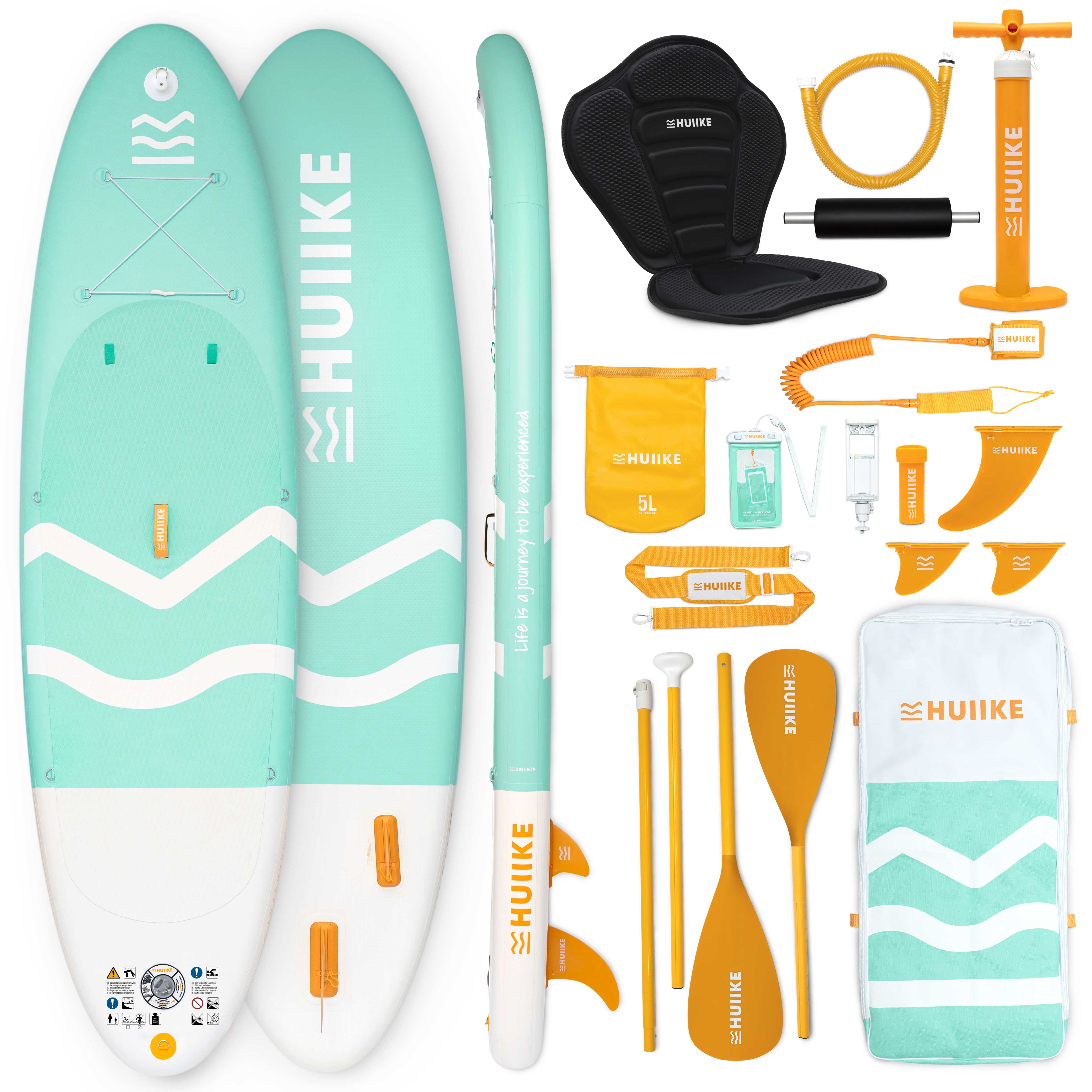 Tabla Paddle Surf Hinchable con Accesorios Premium - HUIIKE | Tabla Padel Surf Hinchable con Remo Doble Uso y Asiento Kayak | PadelSurf Stand Up Paddle con Gran Estabilidad y Resistencia | Paddle Board