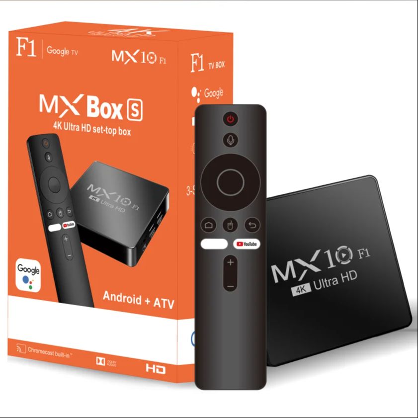 Smart TV Box Android 13 MX10 F1 Allwinner H313 Mali-G31 Con Control Remoto De Voz Soporte Para Netflix Y YouTube Memoria RAM 2G DDR3 Y Almacenamiento Interno De 16GB eMMC