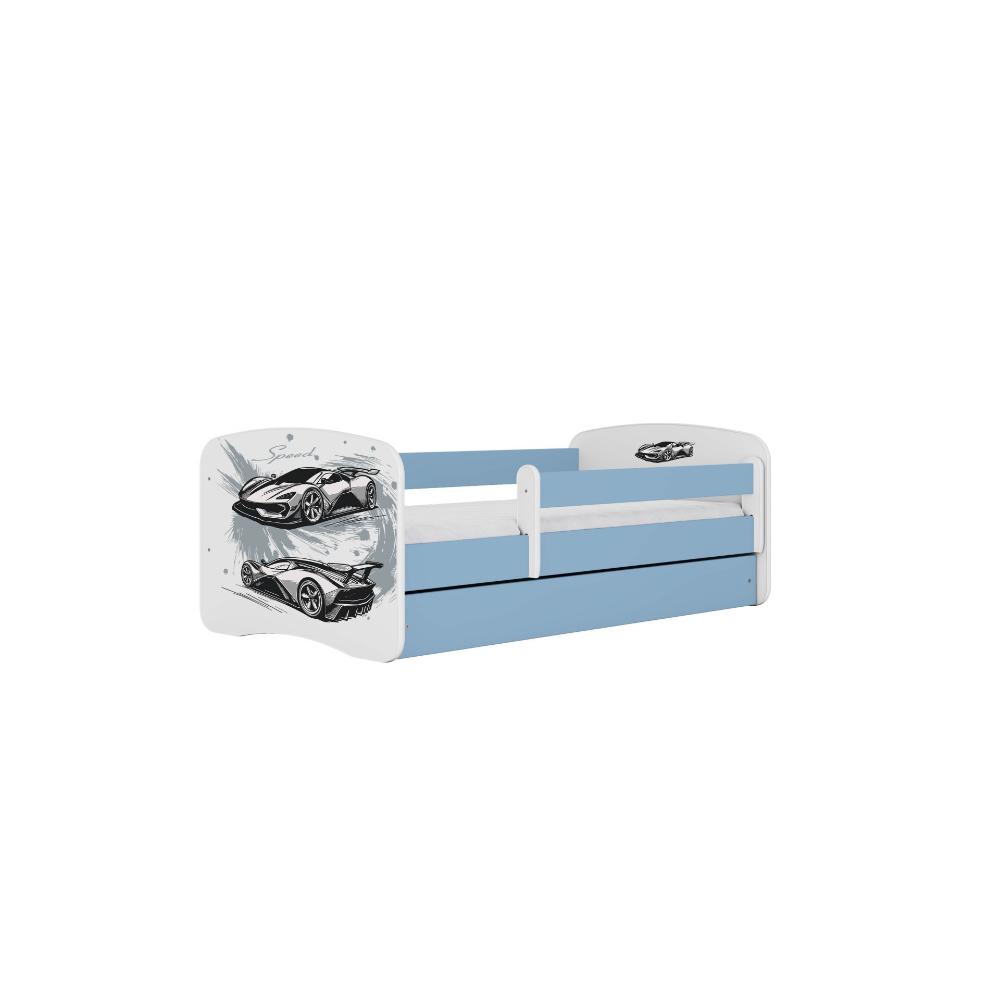Cama 180 x 80 cm Kocot Kids com colchão BabyDreams Sports Car Blue