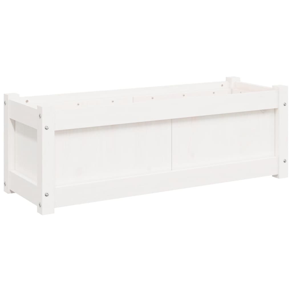 vidaXL Jardinera de madera maciza de pino 90x31x31 cm Color Pino natural,  Blanco,  Marrón y mas