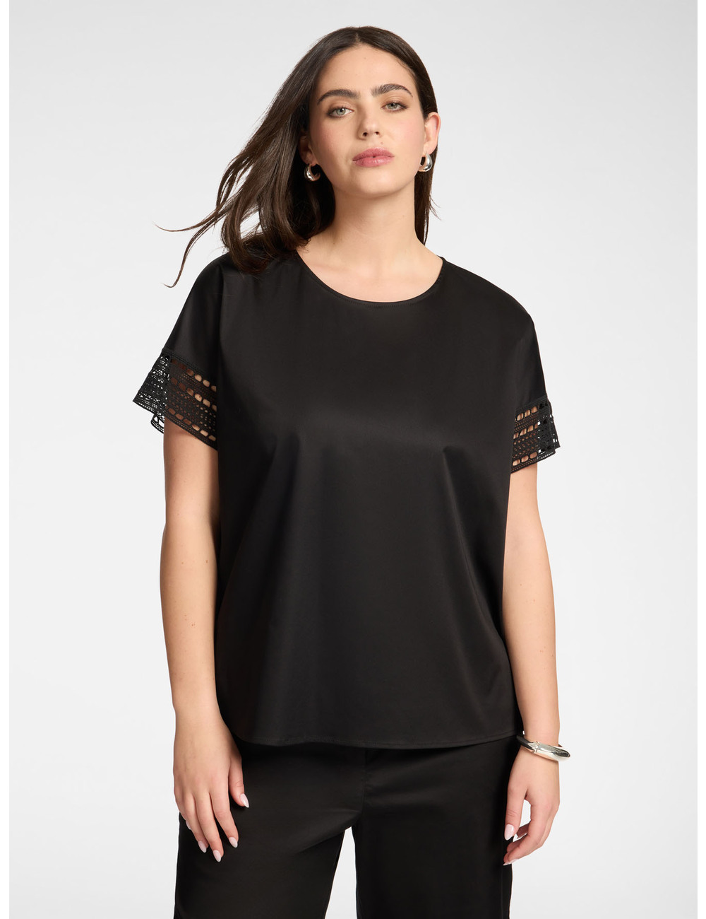 Elena Mirò - Blusa con bordes de encaje