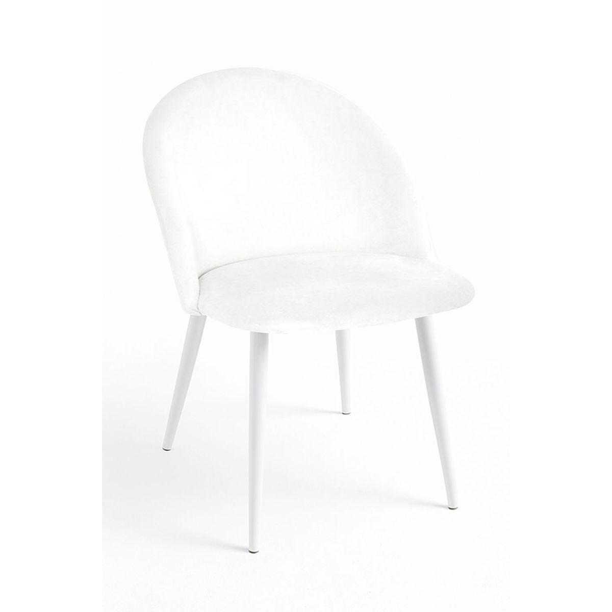 Regalos Miguel - Packs Sillas Comedor - Pack 6 Sillas White Vint Terciopelo - Blanco