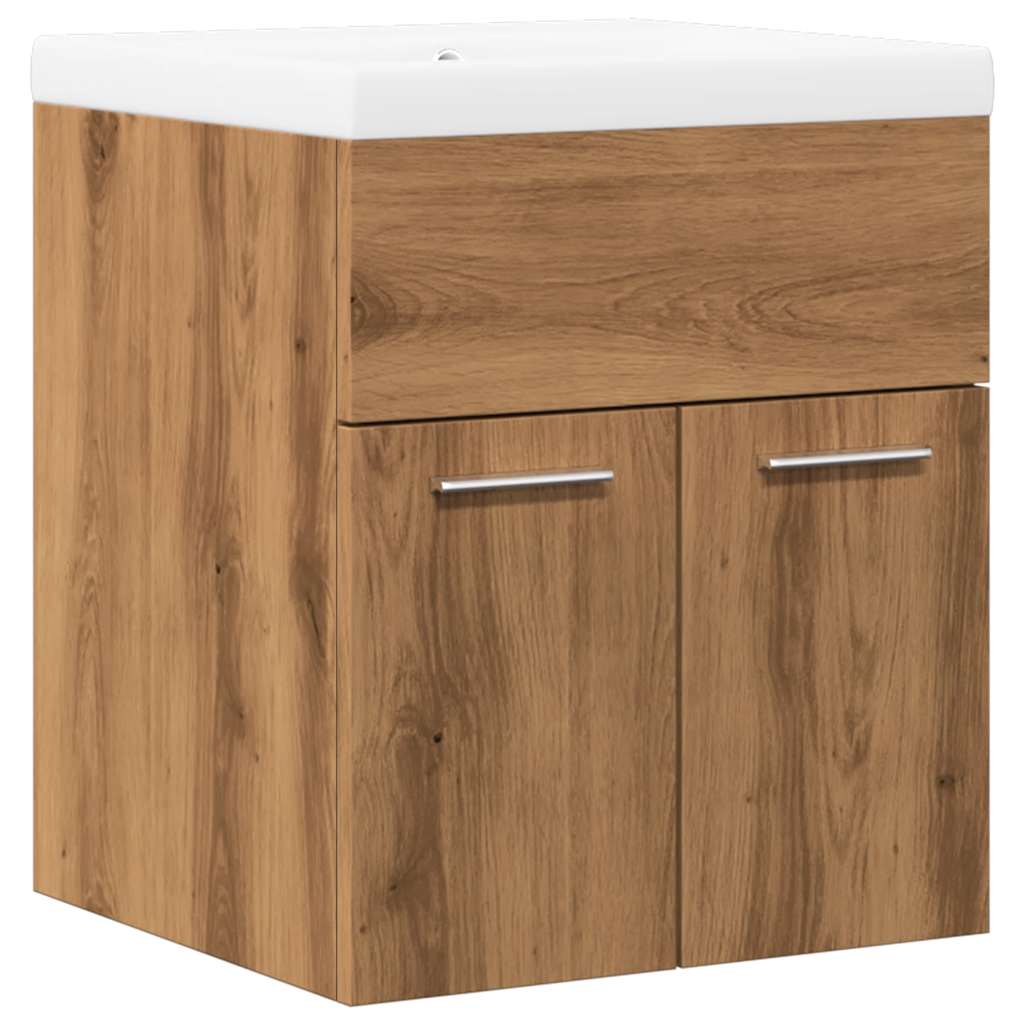 vidaXL Juego de muebles baño 2 piezas madera ingeniería roble artisan