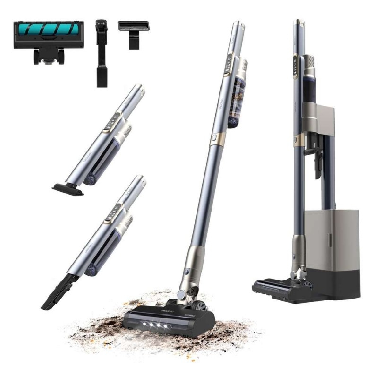 Cecotec Aspiradora Escoba sin Cable con Base de Autovaciado Scoba 2100 Station. 210W, Motor Digital Brushless
