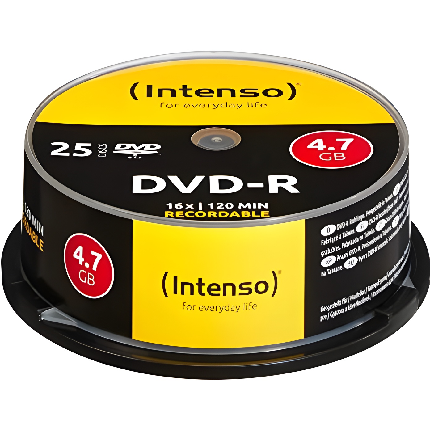Intense 4101154-25 DVD-R Units Tarrina (4.7 GB/120 min, 16x)