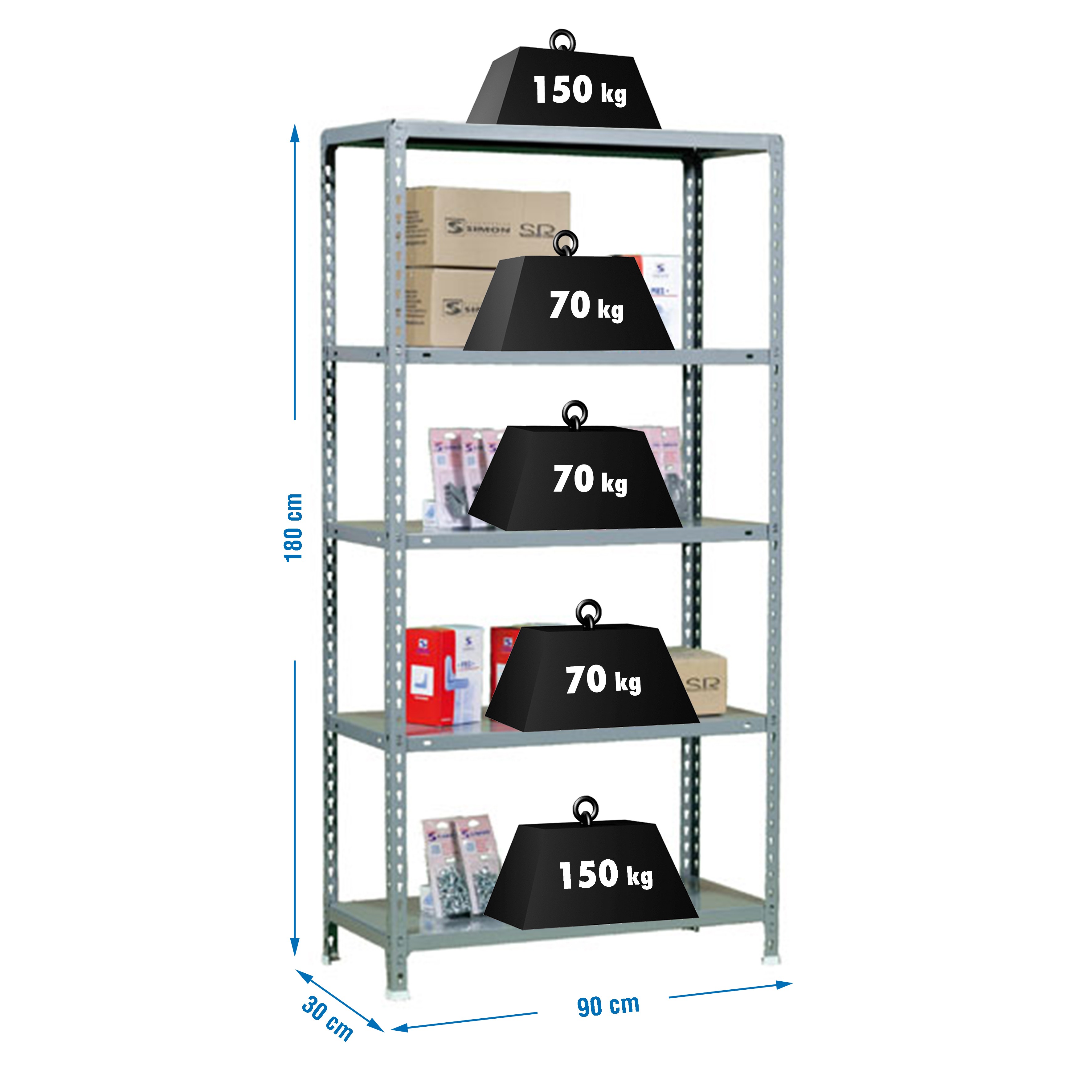Estantería SIMONRACK SIMONRACK SimonrackEcoclick 5/300 1800 gris