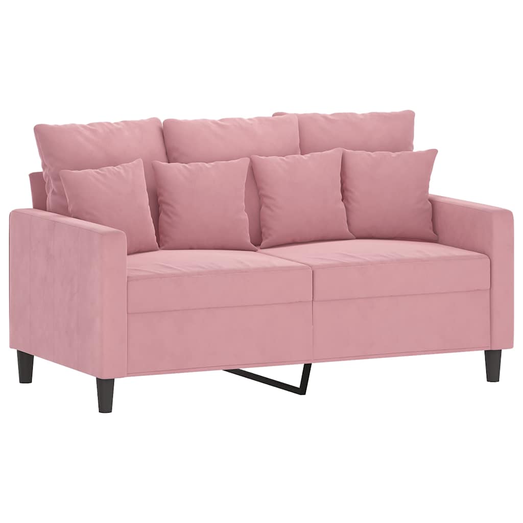 vidaXL Sofá de 2 plazas terciopelo rosa 120 cm