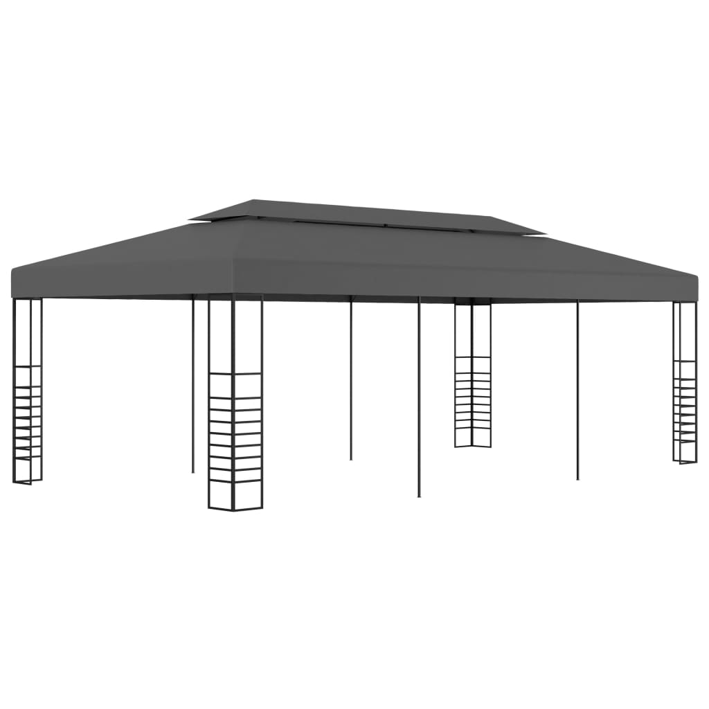 vidaXL Marquesina cenador de jardín antracita 3x6 m
