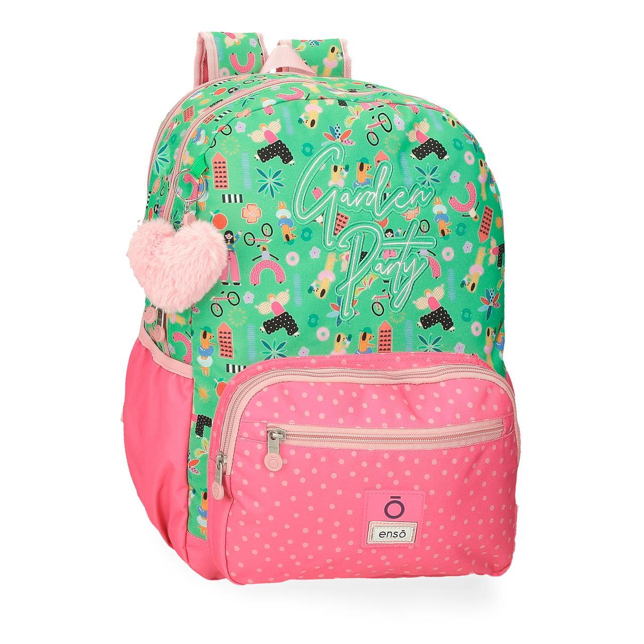 Mochila escolar Enso Garden party verde