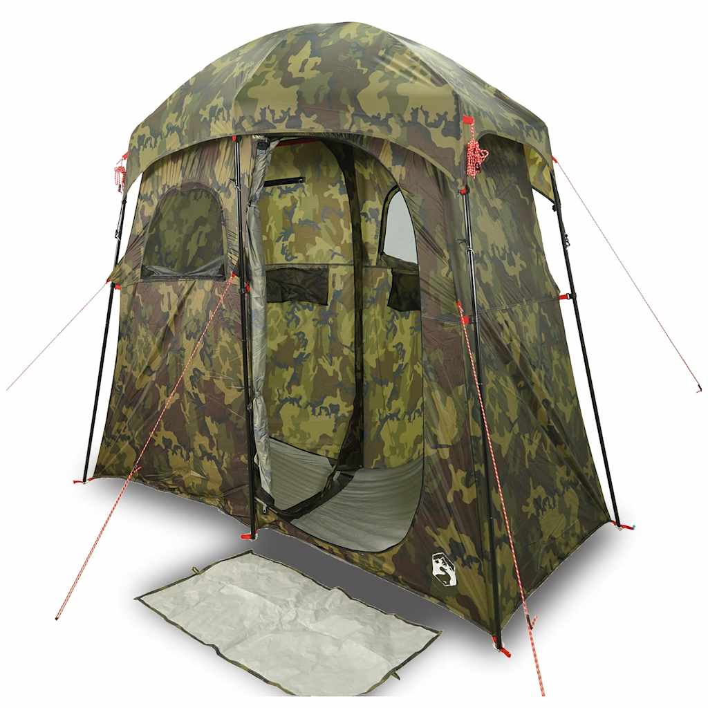 vidaXL Tienda de ducha para 2 personas impermeable camuflaje