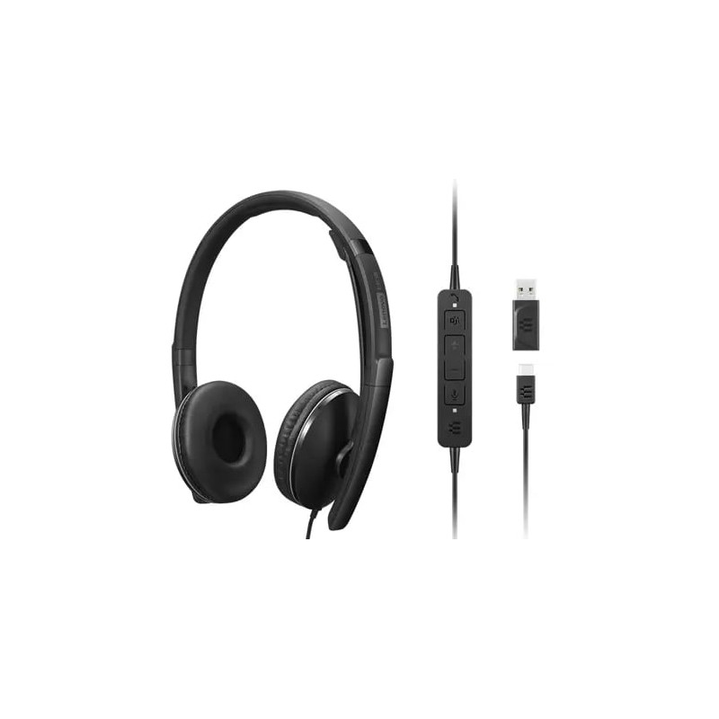 Lenovo - 4XD1M45627 auricular y casco Auriculares Alámbrico Diadema USB Tipo C Negro 4XD1M45627