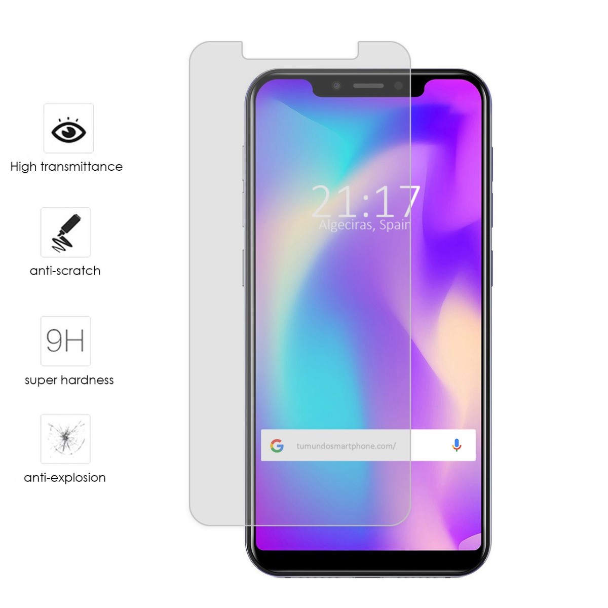 Tumundosmartphone Protector Cristal Templado para Leagoo S9 Vidrio