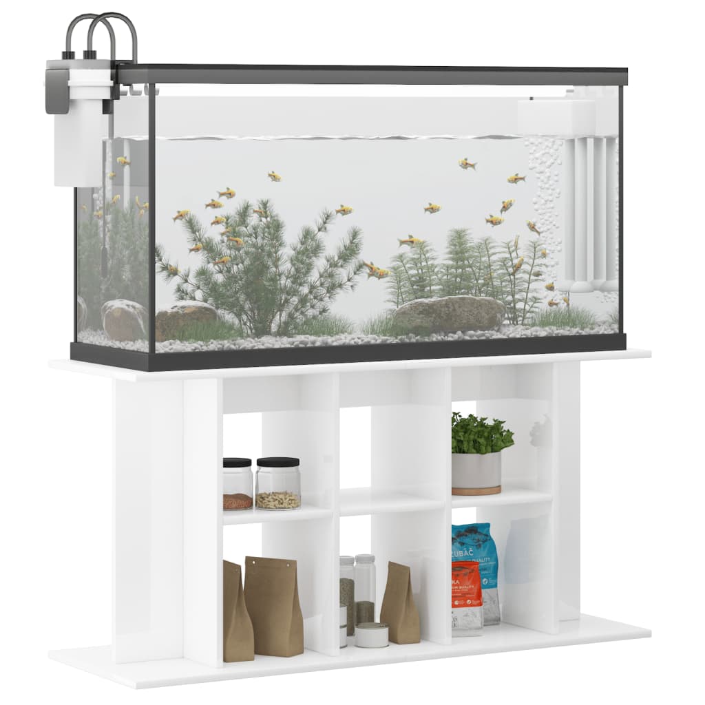 vidaXL Soporte de acuario madera ingeniería 120x40x60 cm Color Blanco brillante,  Gris hormigón,  Roble ahumado y mas