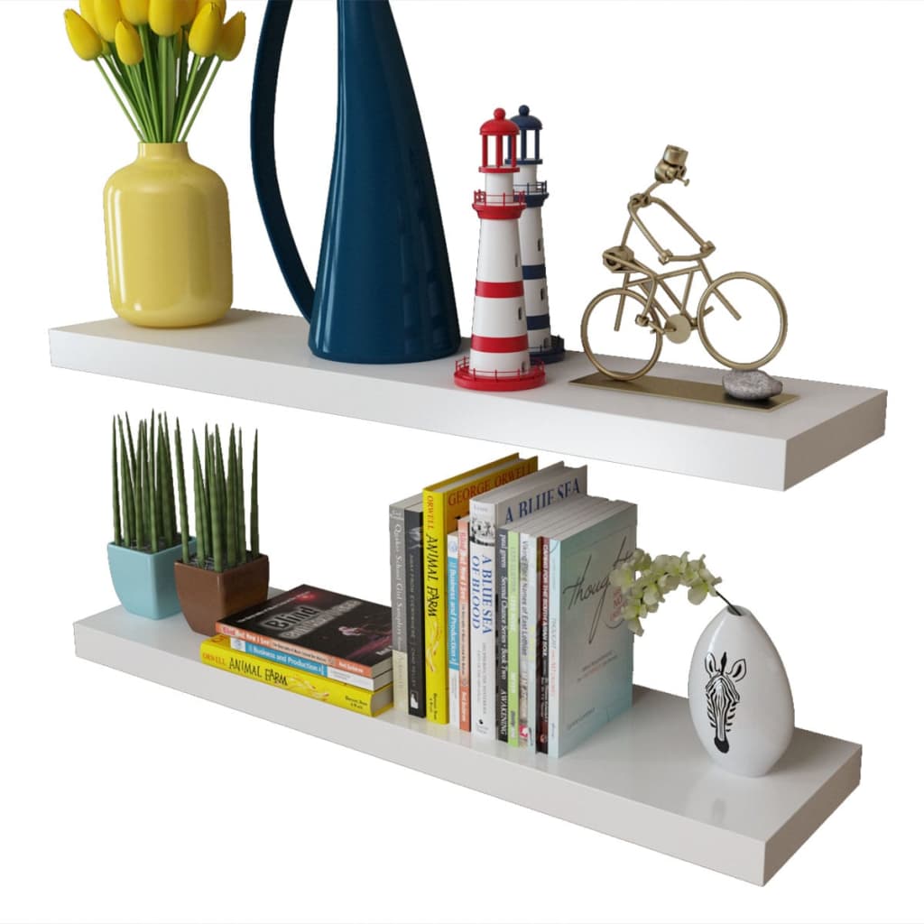 Vidaxl Estantes de Pared 4 Unidades Blanco 40 Cm, 60 Cm, 80 Cm - Mueble Almacenamiento