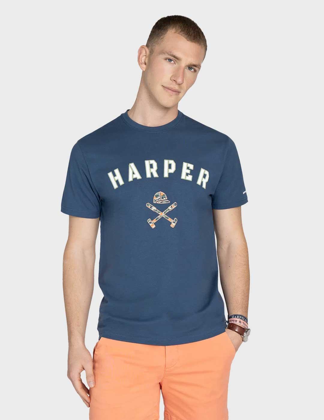 Harper & Neyer Retro camiseta azul para hombre