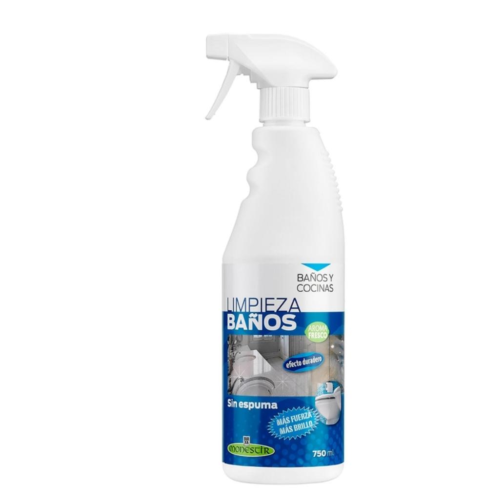 Monestir - Limpiador especial para baños 750 ml elimina cal y restos de jabón, brillo sin residuos y aroma fresco duradero