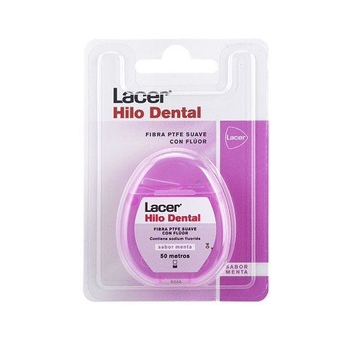 Hilo Dental Lacer PTFE 50m - Extrasuave con Flúor y Triclosán