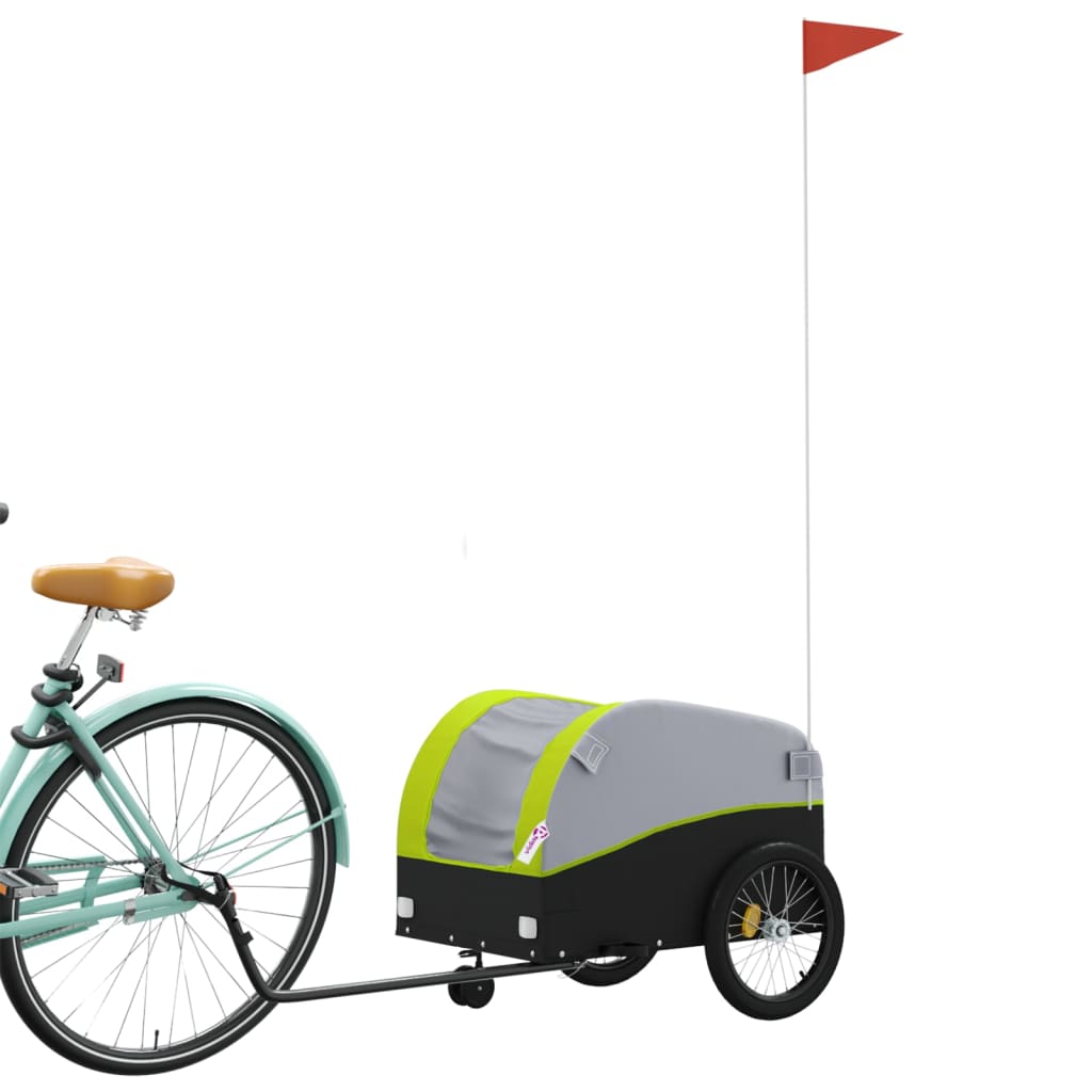 vidaXL Remolque para Bicicleta Carrito Carro para Bici Maletas Hierro Color Negro,  Azul,  Gris y mas