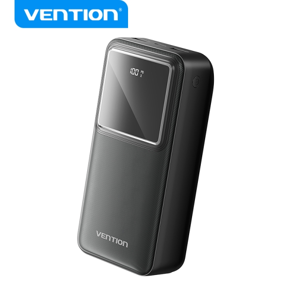 Vention powerbank de energia - 30000mah - carga rapida 22.5w - usb-c/usb-a - pantalla led - color negro