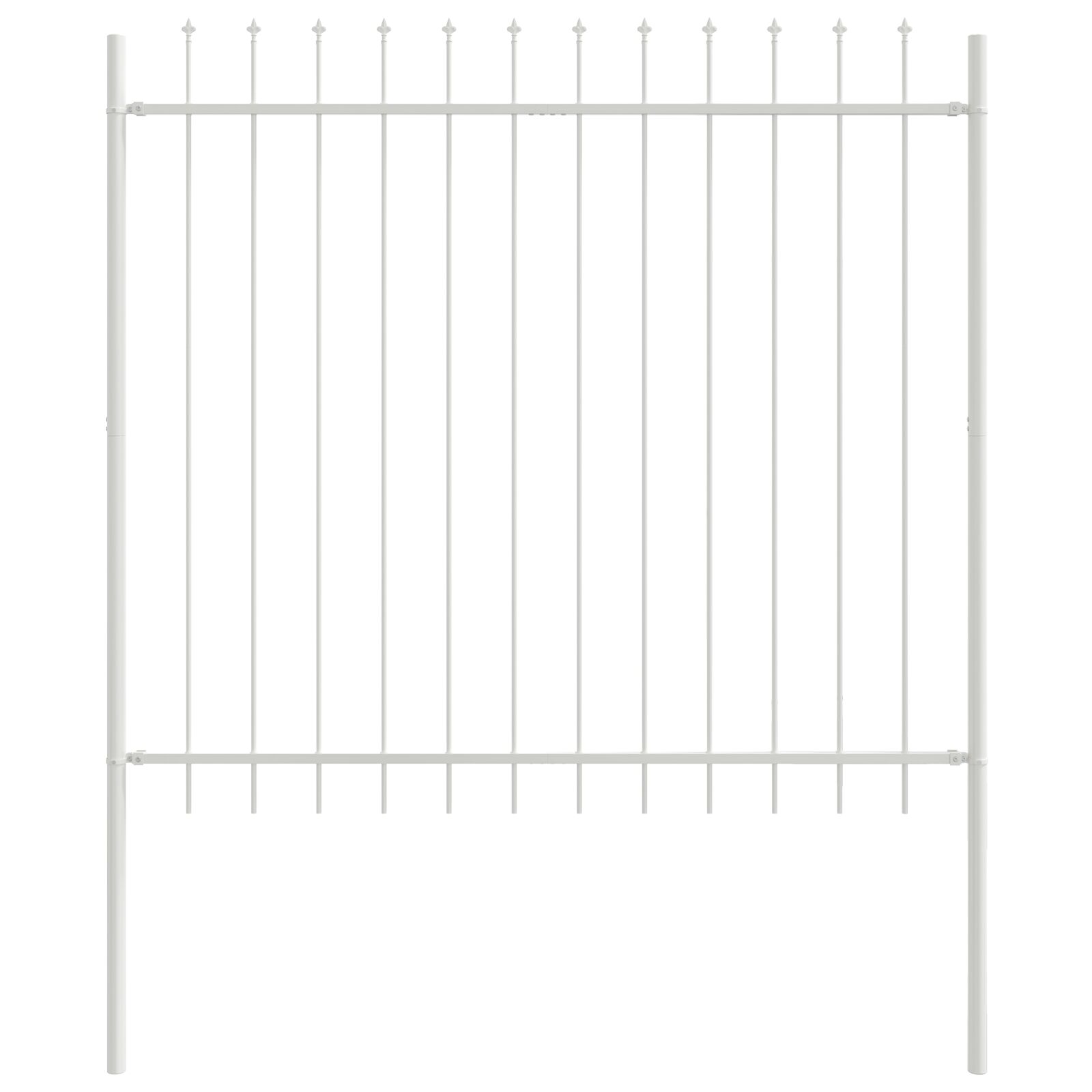 vidaXL Valla de Jardín con Punta de Lanza Blanca 3,4x1,5 m de Acero