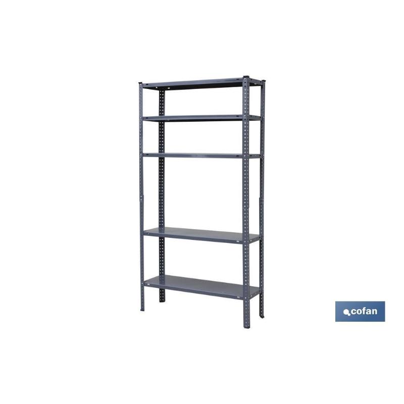 Kit estant. metal c/torn. 5 baldas 180x90x30 gris