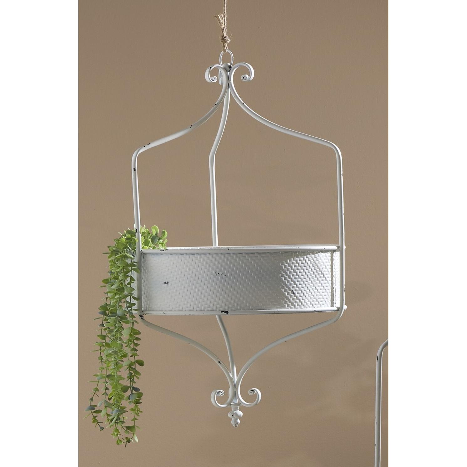 Macetero colgante metal decap. blanco 47d cms. 47dx79 cms. El mejor complemento para tu hogar lo encontrarás aquí.