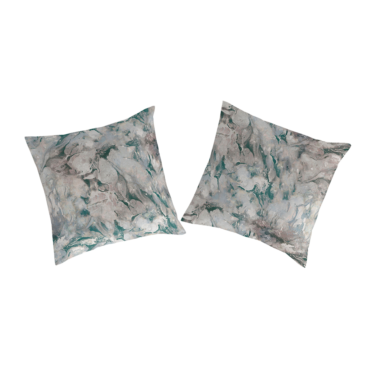 GUY LAROCHE - 2 fundas de almohada 100% algodón ZARCI verde/gris 65x65 cm