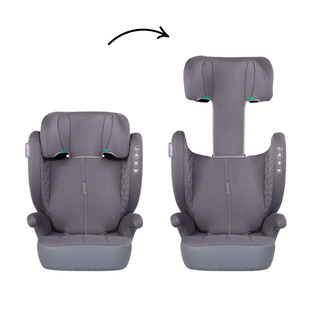Silla de Auto Convertible CYBER i-Size 100-150 cm, Segura y Ergonómica con Protección Lateral, para Crecimiento del Niño