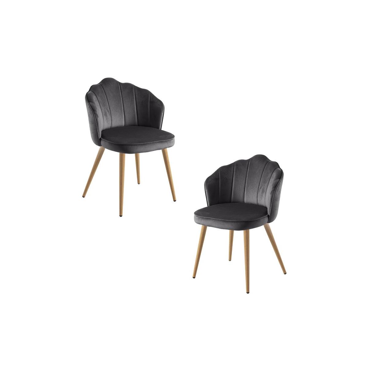 Regalos Miguel - Packs Sillas Comedor - Pack 2 Sillas Blume Terciopelo - Gris oscuro