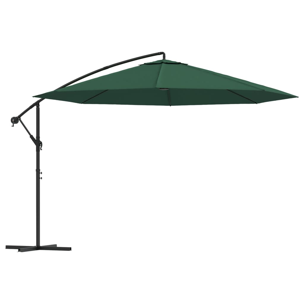 vidaXL Sombrilla voladiza de jardín con poste de aluminio 350 cm